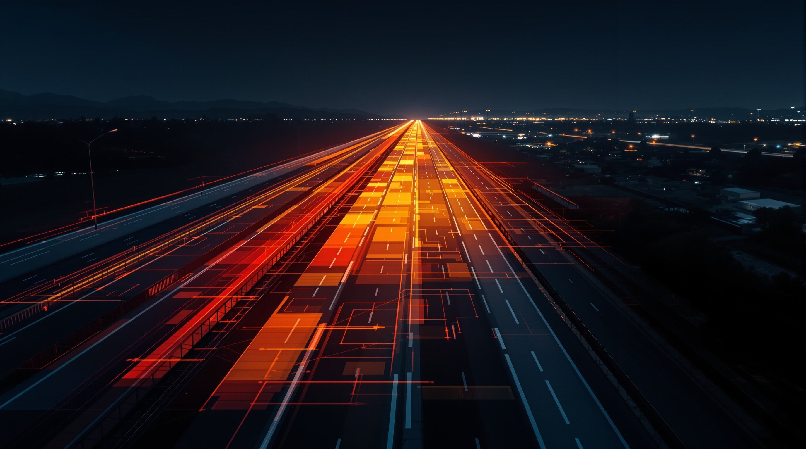 Corridor risk intelligence with heatmap overlay showing risk intensity zones